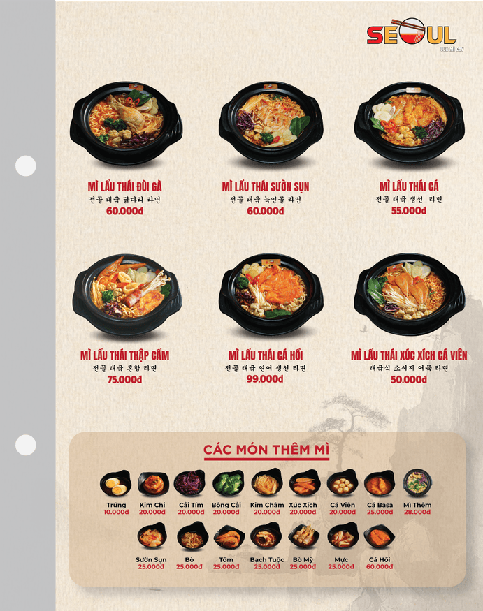 Menu SEOUL Vũng Tàu trang 4