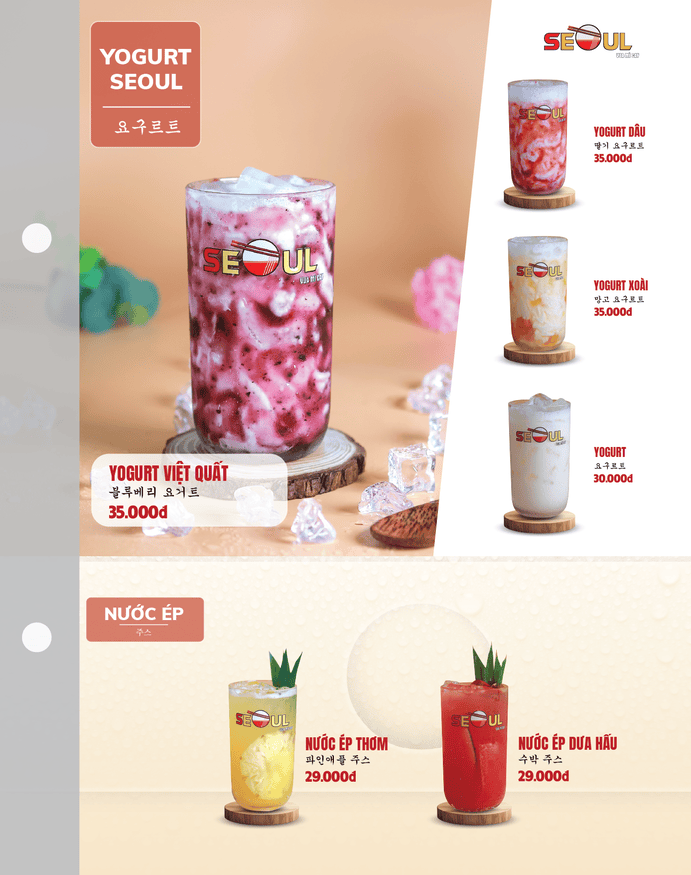 Menu SEOUL Long Hậu trang 16