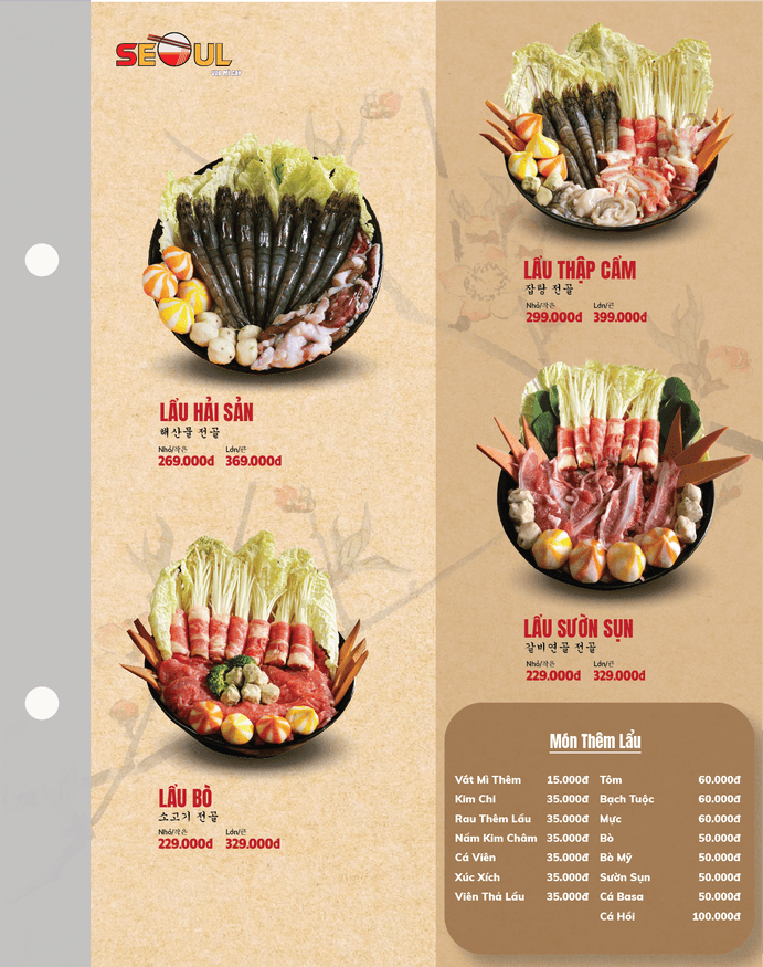 Menu SEOUL Tân Tạo trang 6