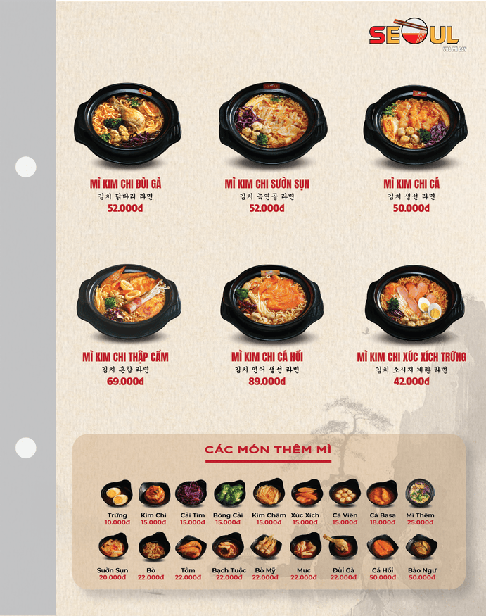 Menu SEOUL Đơn Dương trang 2