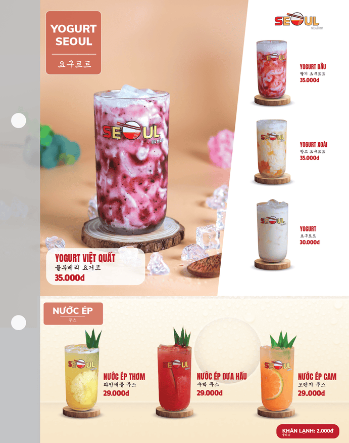 Menu SEOUL Quảng Ngãi trang 16