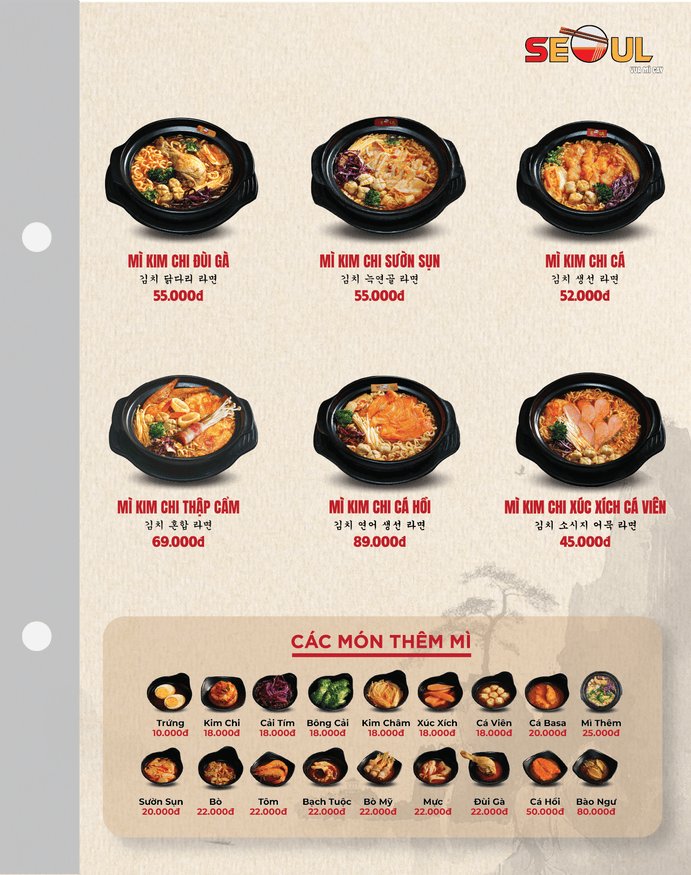 Menu SEOUL Quy Nhơn-335 Nguyễn Thái Học trang 2