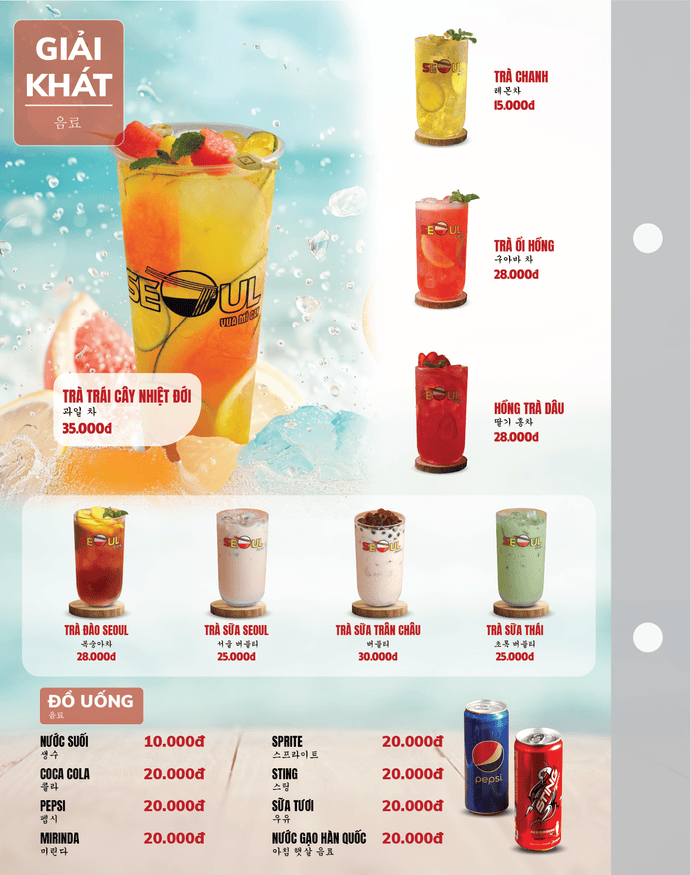 Menu SEOUL Quy Nhơn-335 Nguyễn Thái Học trang 15