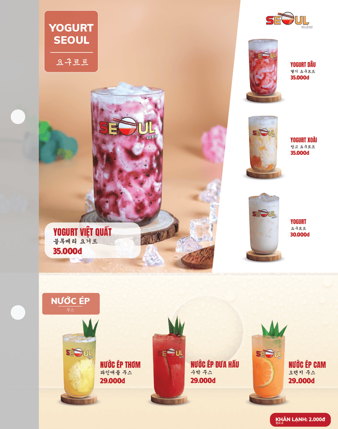 Menu SEOUL Quy Nhơn-335 Nguyễn Thái Học trang 16