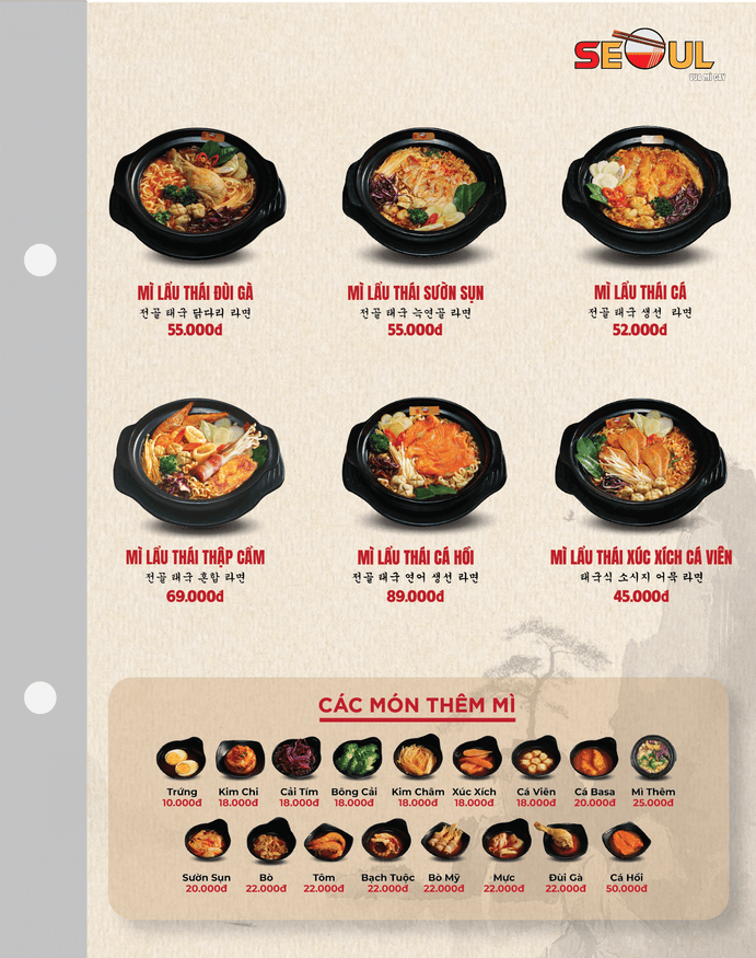 Menu SEOUL Vườn Lài ( Tân Phú ) trang 4