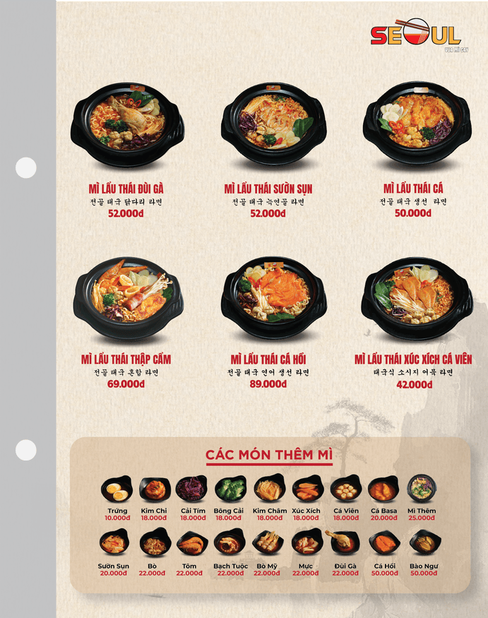 Menu SEOUL Bình Sơn trang 4