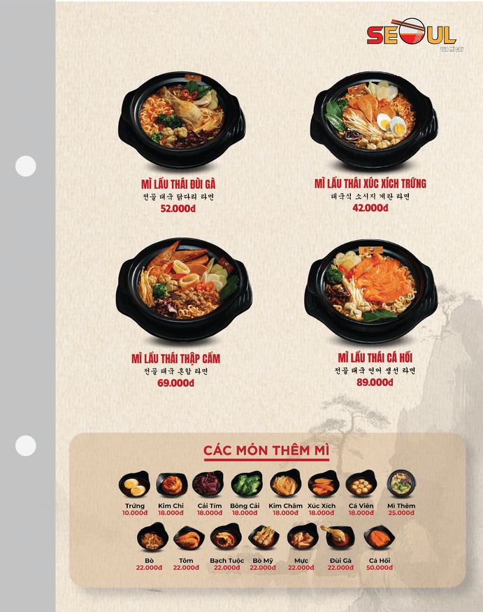 Menu SEOUL Tam Quan trang 4