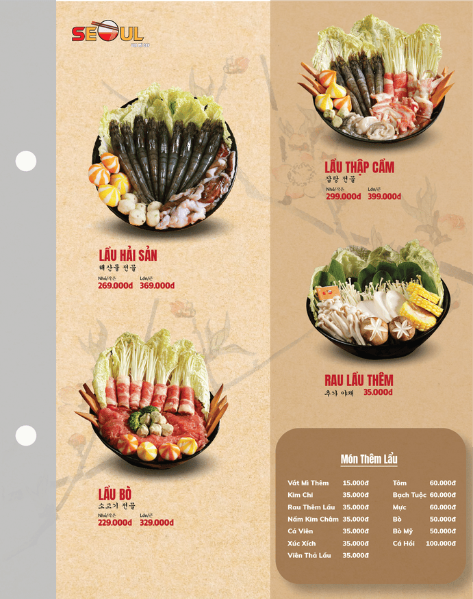 Menu SEOUL Tam Quan trang 6