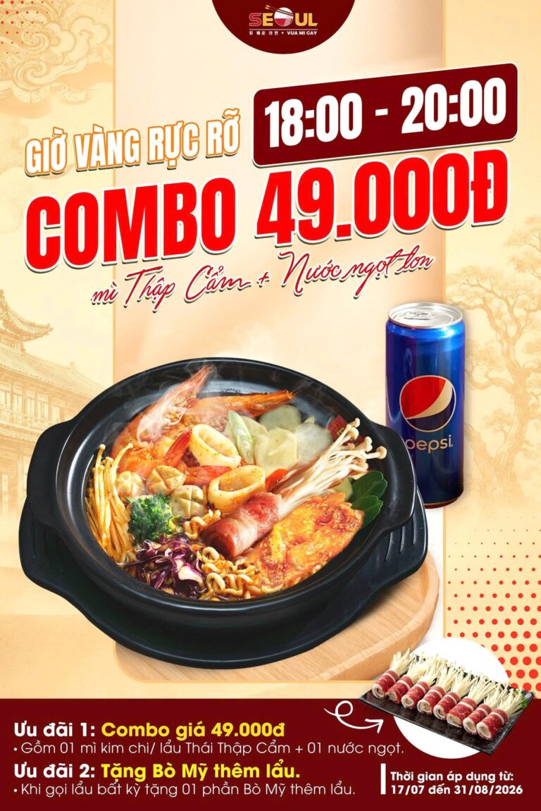 Giá sốc giờ vàng – giảm ngay 40k! – SEOUL NINH BÌNH