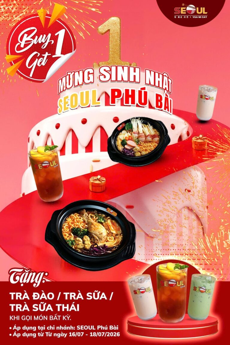 Ưu đãi tưng bừng – mừng SEOUL 01 tuổi! – SEOUL PHÚ BÀI