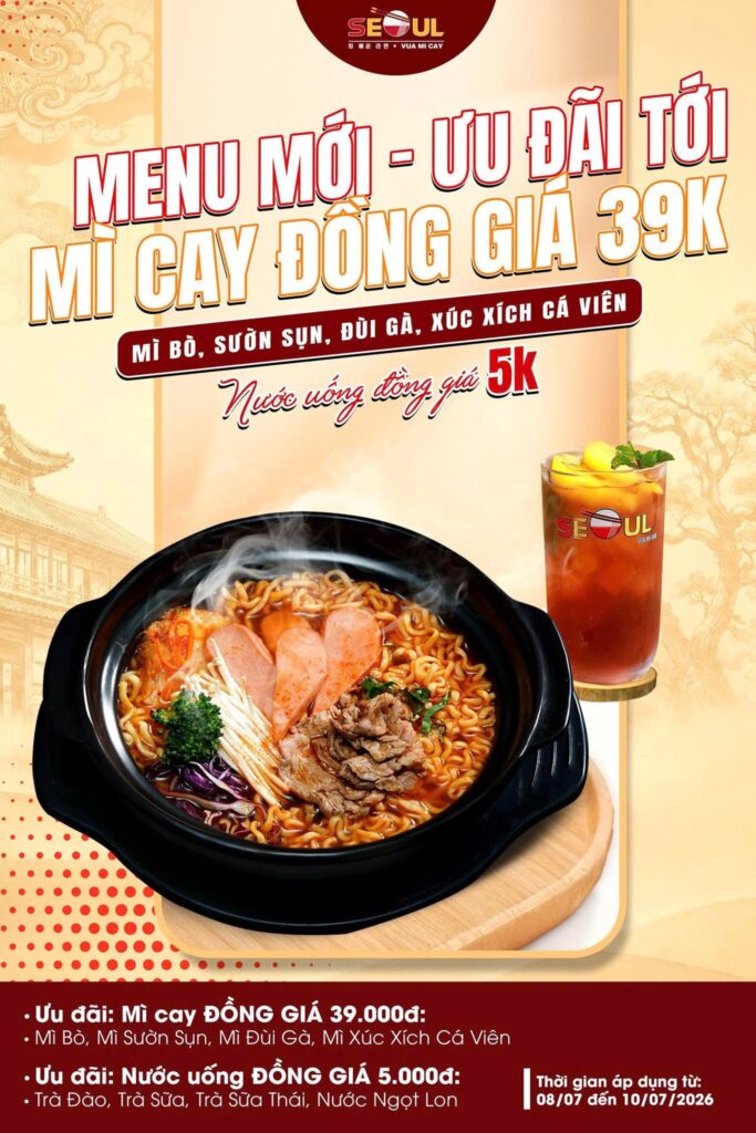 Menu mới – Ưu đãi tới! – SEOUL PHƯỚC LONG