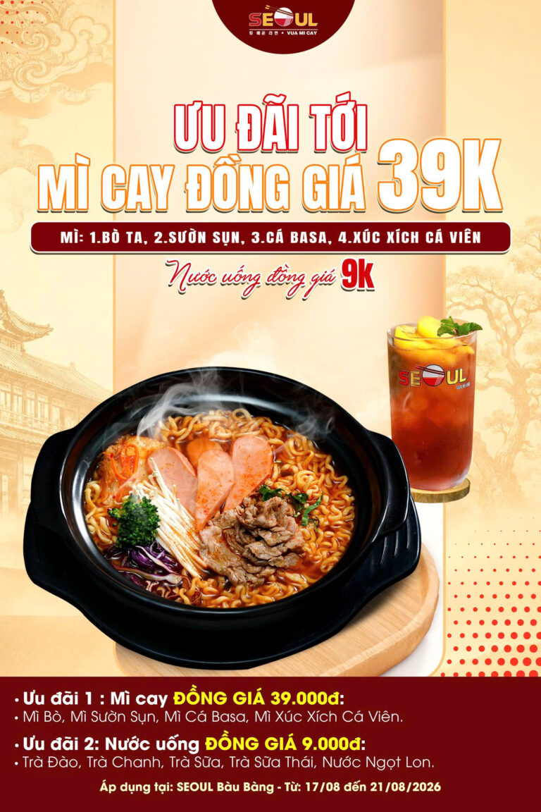 Tháng 08 – Deal cực cháy! – SEOUL BÀU BÀNG
