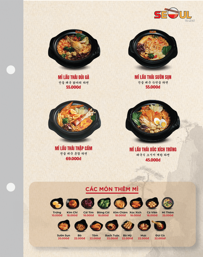 Menu SEOUL Điện Ngọc trang 4