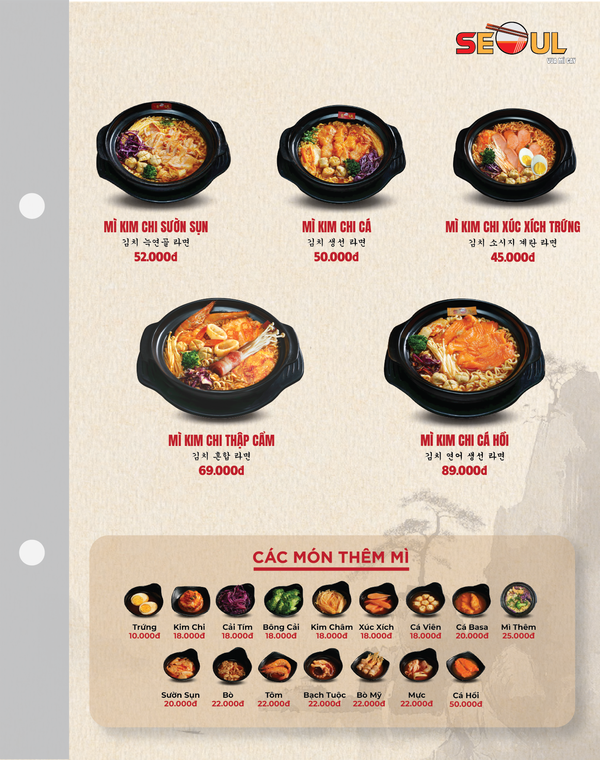 Menu SEOUL Cai Lậy trang 2