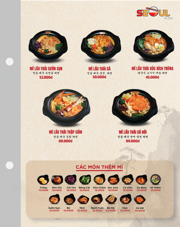 Menu SEOUL Cai Lậy trang 4