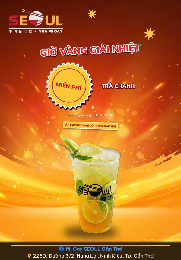 Ưu đãi giờ vàng – quà tặng ngập tràn! – SEOUL CẦN THƠ CN1