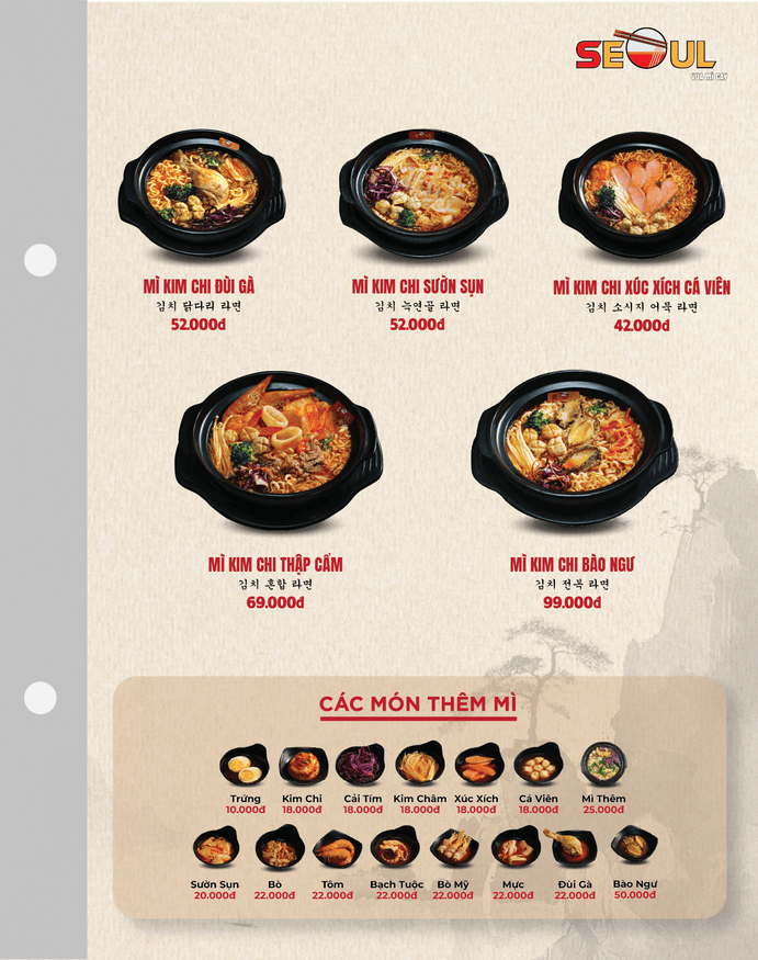 Menu SEOUL Mỹ Phước 3 trang 2