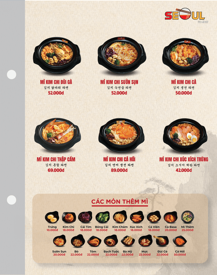 Menu SEOUL Suối Nghệ trang 2