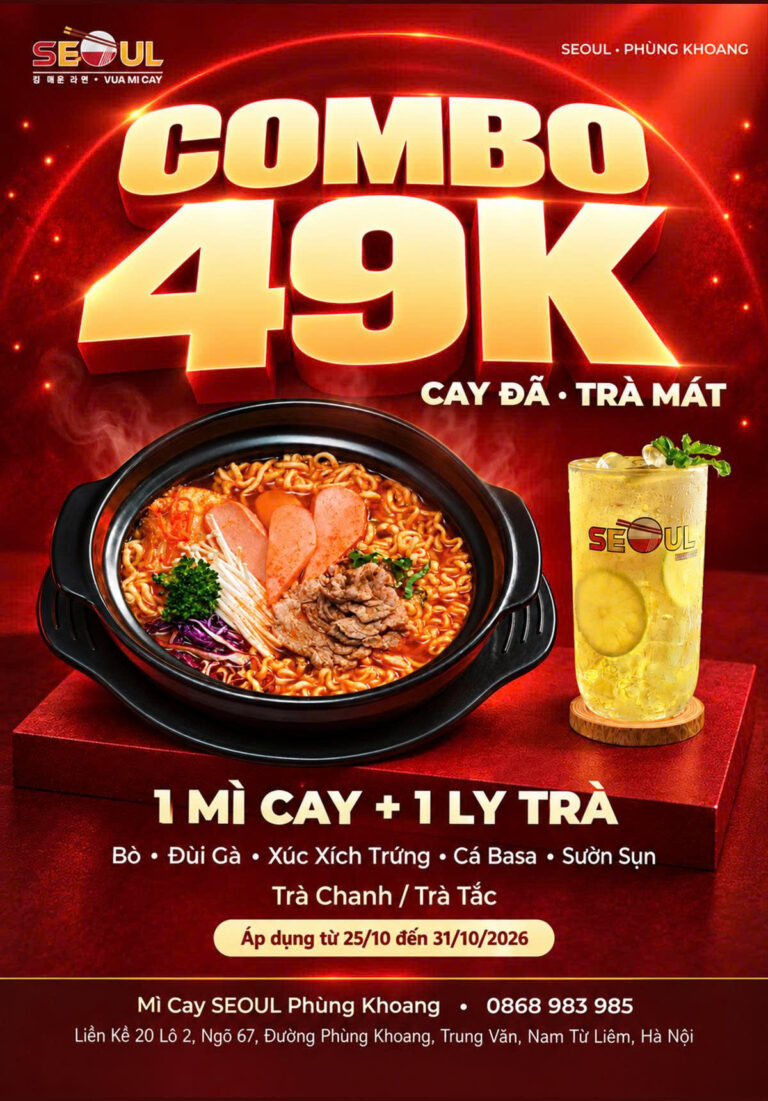 Deal xịn cuối tháng – rộn ràng đón lương! SEOUL PHÙNG KHOANG